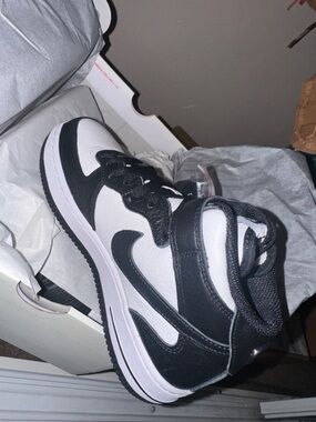 Stussy x Nike Air Force 1 Mid Black and White High-Top Sneakers